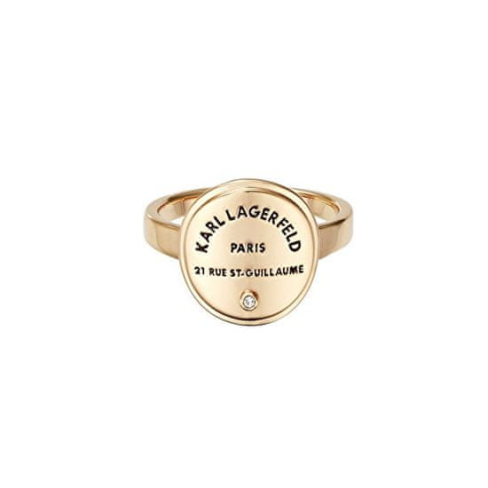 Karl Lagerfeld Elegáns aranyozott gyűrű jellegzetes logóval 554530