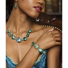 Lampglas Elegáns Emerald Princess nyaklánc 24K arannyal és ezüsttel, Lampglas gyöngyökkel NRO1