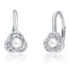 JwL Luxury Pearls Csillogó ezüst fülbevaló gyönggyel és cirkónium kővel JL0642