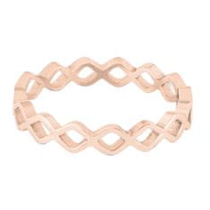 Troli Modern összefonott rózsaszín aranyozott gyűrű (Kerület 50 mm)
