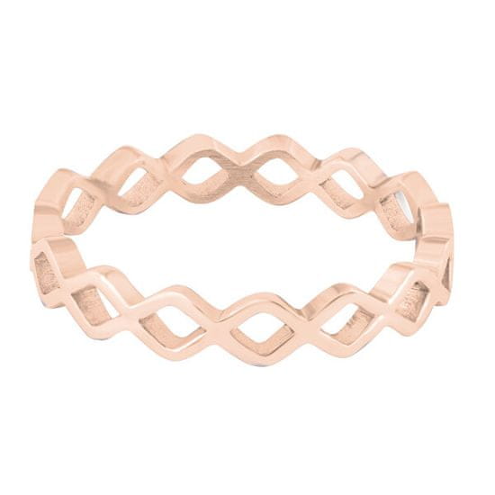 Troli Modern összefonott rózsaszín aranyozott gyűrű