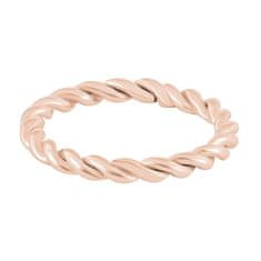 Troli Modern csavart rózsaszínű aranyozott gyűrű (Kerület 50 mm)