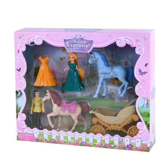 PARFORINTER Kocsiszett lovakkal és hercegnővel, levehető ruhával