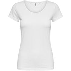 ONLY Női póló ONLLIVE LOVE LIFE Tight Fit 15205059 White (Méret XL)