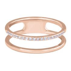Troli Dupla minimalista acél gyűrű Rose Gold (Kerület 62 mm)