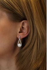 Silvego Luxus ezüst fülbevalók valódi fehér gyönggyel LPSGRP19233W