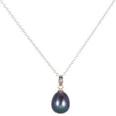 JwL Luxury Pearls Ezüst nyaklánc kék gyönggyel JL0438 (lánc, medál) (Hossz 45 cm)