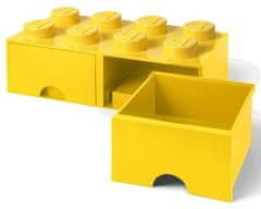 LEGO Tároló doboz 8 fiókkal, sárga