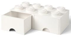 LEGO Tároló doboz 8 fiókkal, fehér