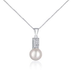 JwL Luxury Pearls Elegáns nyaklánc valódi gyönggyel és cirkónium kővel JL0645 (lánc, medál)