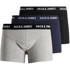 Jack&Jones 3 PACK - férfi boxeralsó JACANTHONY 12160750 Black - Blue nights - LGM (Méret M)