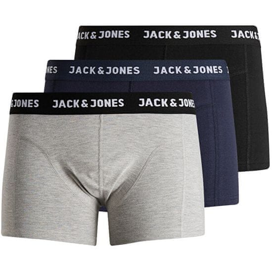 Jack&Jones 3 PACK - férfi boxeralsó JACANTHONY 12160750 Black - Blue nights - LGM