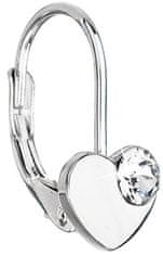 Evolution Group Ezüst szív alakú fülbevaló Swarovski kristályokkal 31299.1 fehér