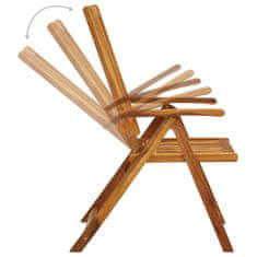 shumee 2 db dönthető tömör akácfa kerti szék párnákkal