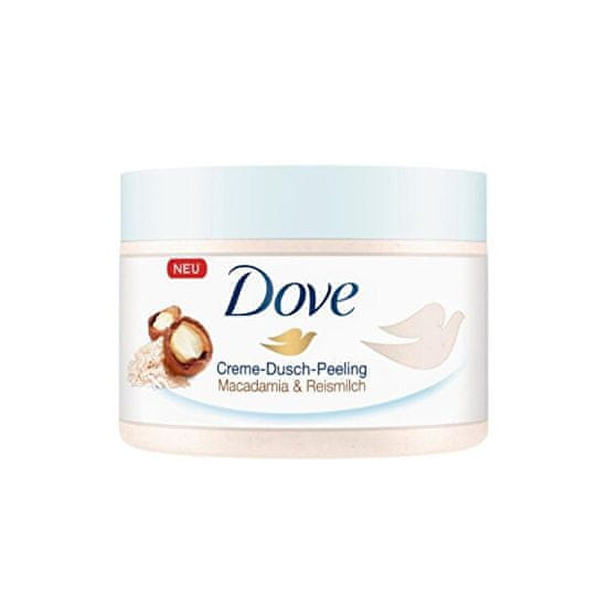 Dove Tápláló testradír makadámdióval és rizstejjel (Exfoliating Body Scrub Crushed Macadamia & Rice Milk)