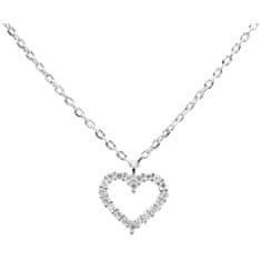 PDPAOLA Gyengéd ezüst nyaklánc szívvel White Heart Silver CO02-220-U (lánc, medál)