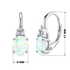 Silvego Ezüst fülbevaló fehér opál kővel LPS1508W