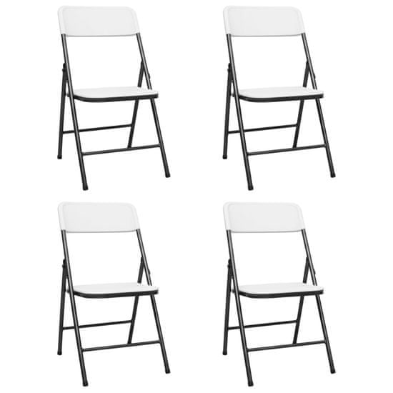 shumee 4 db fehér HDPE összecsukható kerti szék