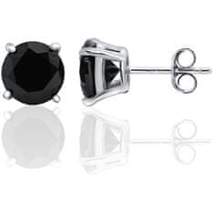 Beneto Modern ezüst fülbevaló fekete cirkónium kővel AGUP2256