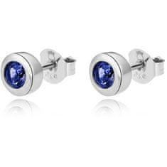 Beneto Gyengéd ezüst fülbevalók kék cirkónium kövekkel AGUP2259-BLUE