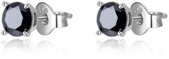 Beneto Modern ezüst fülbevaló fekete cirkónium kővel AGUP2256