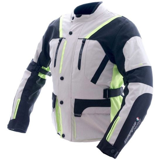 Cappa Racing MELBOURNE férfi szürke/fluo/fekete textil motoros dzseki