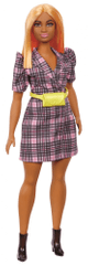 Mattel Barbie Modell 161 - Kockás ruha sárga övtáskával