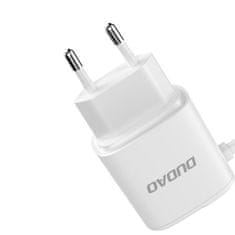DUDAO A2Pro 2x USB töltő USB-C kábellal 2.4A, fehér