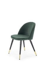 Halmar Étkező szék K315 - sötétzöld/fekete / aranysárga