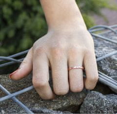 Beneto Aranyozott ezüst gyűrű szívvel AGG344-ROSE (Kerület 52 mm)