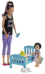 Mattel Barbie bébiszitter játék szett kisággyal