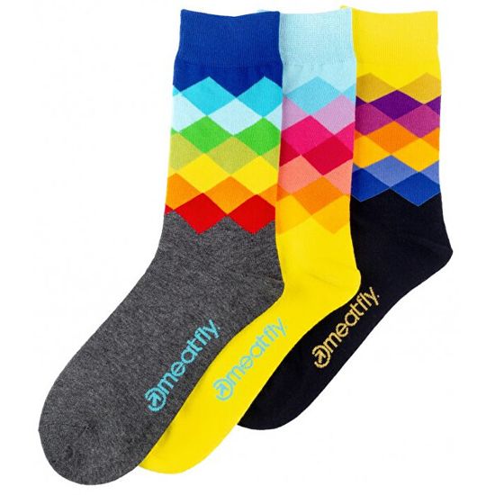 MEATFLY 3 PACK - zokni Pixel socks S19