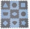 Geometriai alakzatok puzzle játszó alátét, blue 90x90 cm