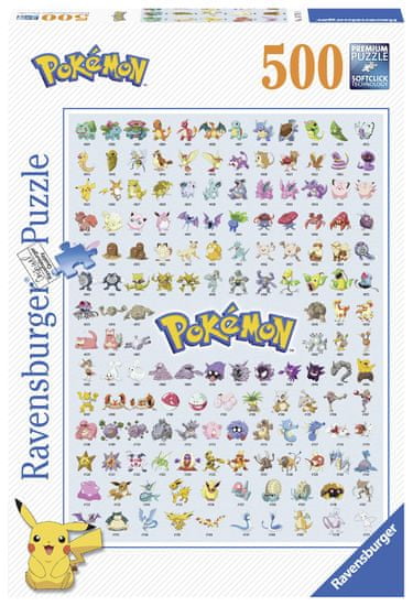 Ravensburger Puzzle 147816 Az első 151 Pokémon, 500 darab
