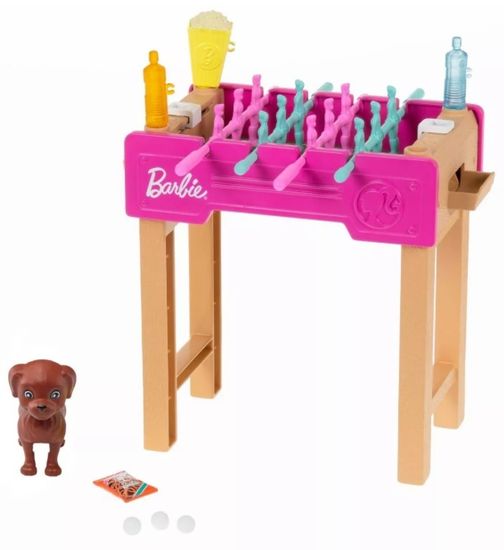 Mattel Barbie Mini játék szett kisállattal és asztali focival
