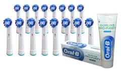 KOMA NK08 - 16 db hitelesített cserefej készlet Braun Oral B Precision Clean fogkefékhez + ajándék fogkrém