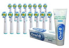 KOMA NK07 - 16 db hitelesített cserefej készlet Braun Oral B 3D White fogkefékhez + ajándék fogkrém
