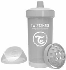 Twistshake Cumisüveg gyerekeknek 360 ml 12+m Pasztel szürke