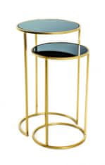 Mørtens Furniture Dohányzóasztal Fairy (2 db), 60 cm, arany/fekete, arany / fekete