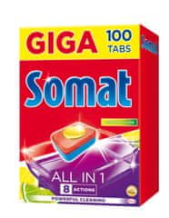 Somat All in One Lemon &amp; Lime mosogatógép tabletta 100 drb
