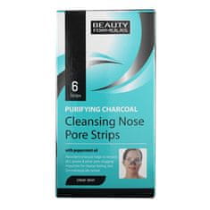 Beauty Formulas Orrtisztító szalagok aktív szénnel Charcoal (Cleansing Nose Pore Strips) 6 db