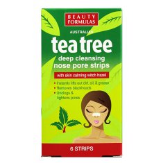 Beauty Formulas Orrpórus tisztító szalagok Tea Tree (Deep Cleansing Nose Pore Stips) 6 db