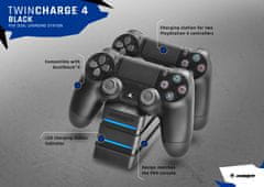 Snakebyte TWIN:CHARGE 4 dupla töltőállomás PS4, fekete