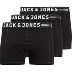 Jack&Jones Plus 3 PACK - férfi boxeralsó JACSENSE 12147591 Black (Méret 4XL)