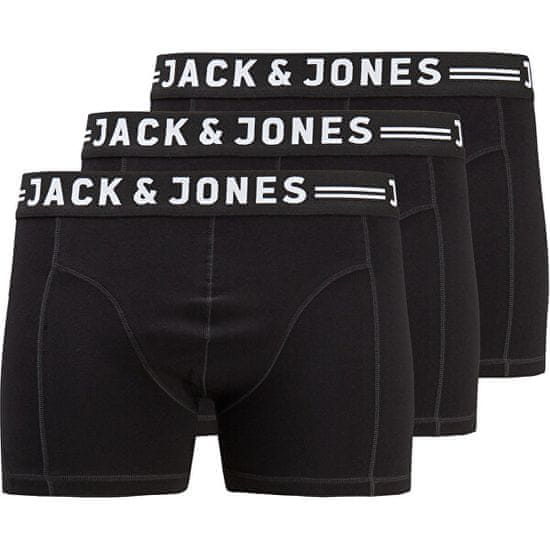 Jack&Jones Plus 3 PACK - férfi boxeralsó JACSENSE 12147591 Black