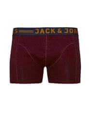 Jack&Jones Plus 3 PACK - férfi boxeralsó JACLICHFIELD 12147592 Burgundy (Méret 4XL)