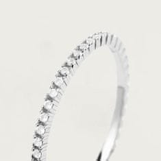 PDPAOLA Ezüst gyűrű csillogó cirkónium kővel White Essential Silver AN02-347 (Kerület 50 mm)