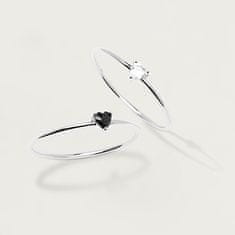 PDPAOLA MInimalistaezüst gyűrű szívvel Black Heart Silver AN02-224 (Kerület 50 mm)