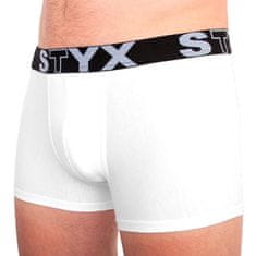 Styx Nagyméretű fehér férfi boxeralsó sport gumi (R1061) - méret 4XL