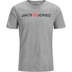 Jack&Jones Férfi póló JJECORP Slim Fit 12137126 Light Grey Melange (Méret L)